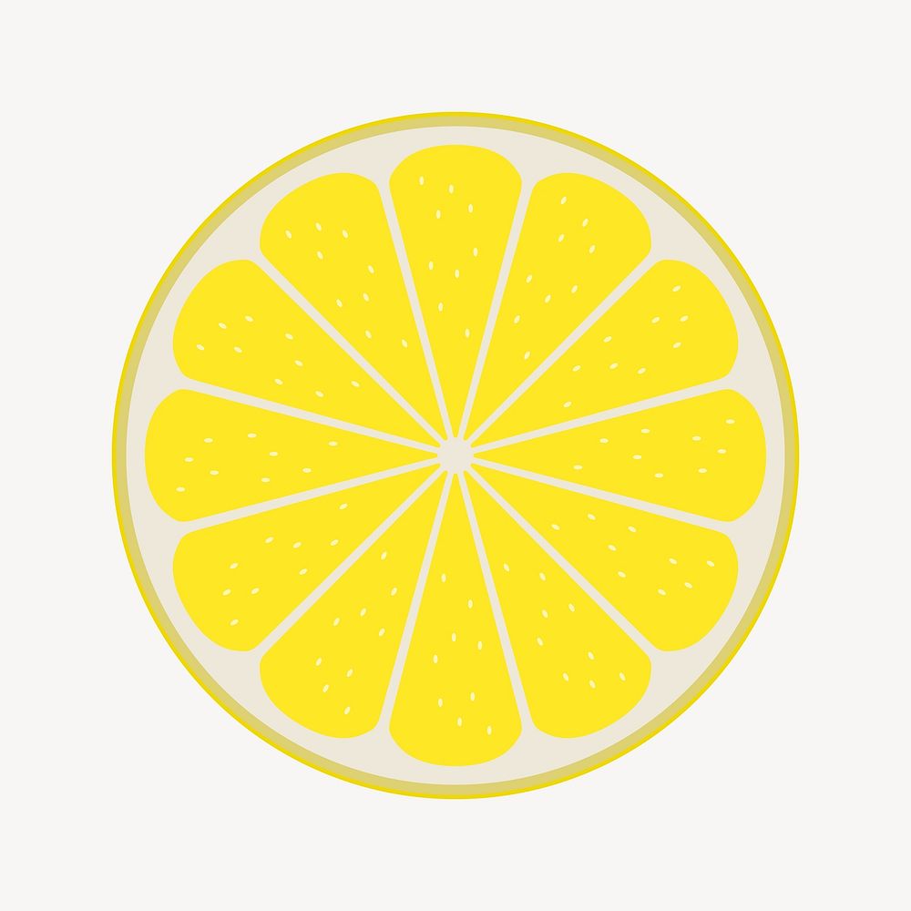 Half lemon illustration. Free public domain CC0 image.