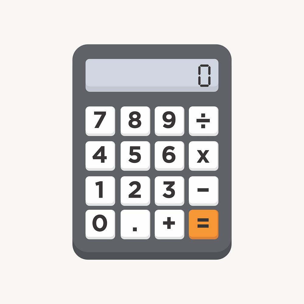 Calculator collage element vector. Free public domain CC0 image.