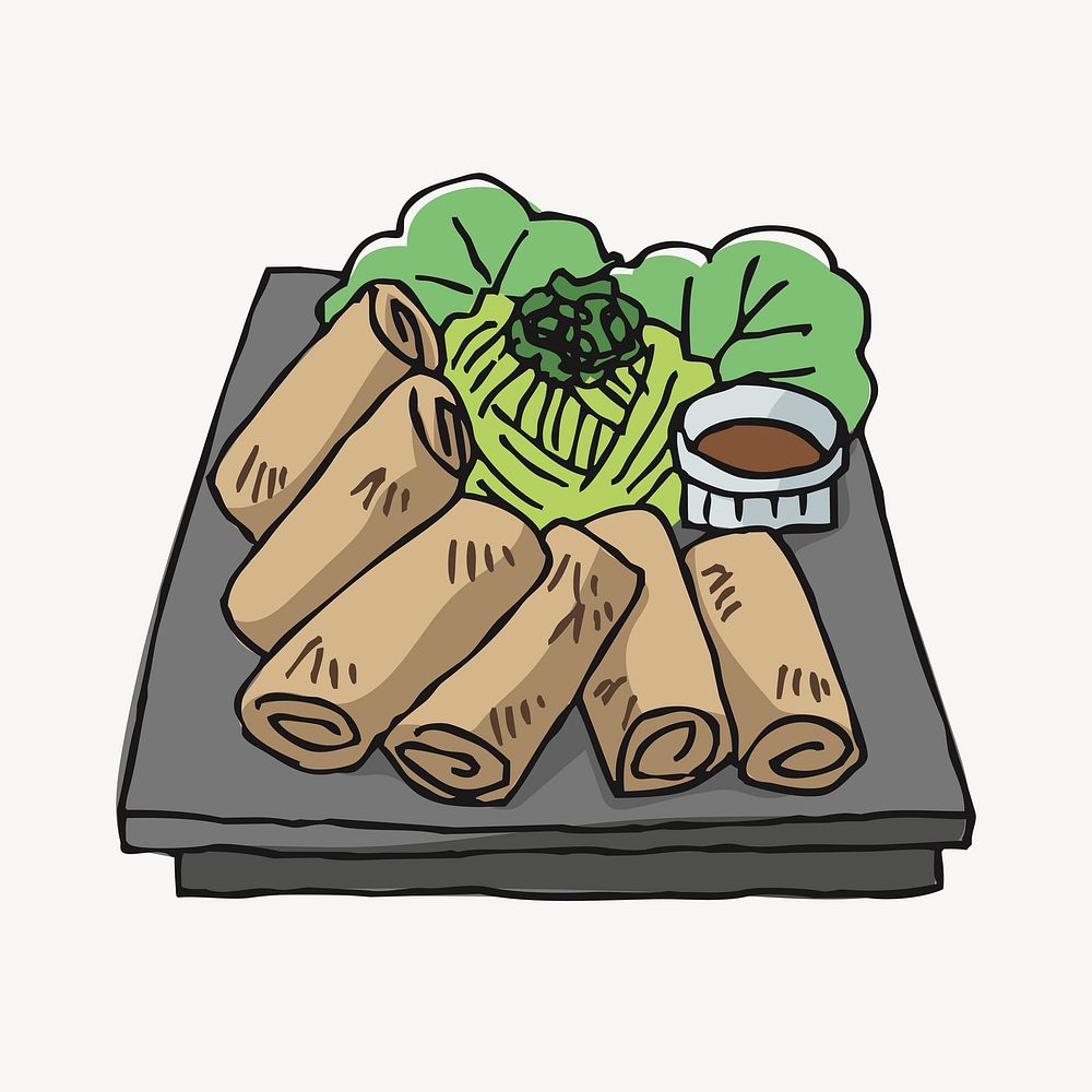 Spring roll collage element vector. Free public domain CC0 image.