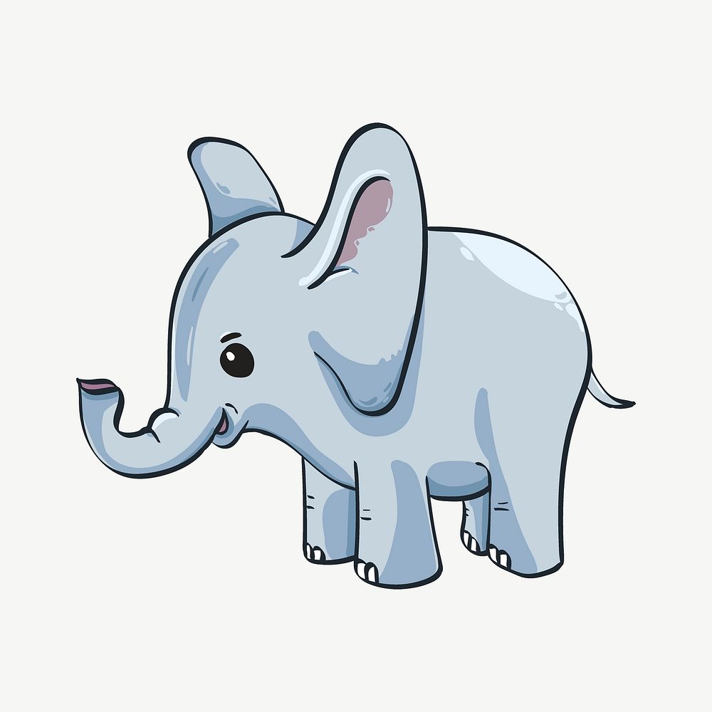 Elephant illustration psd. Free public domain CC0 image.