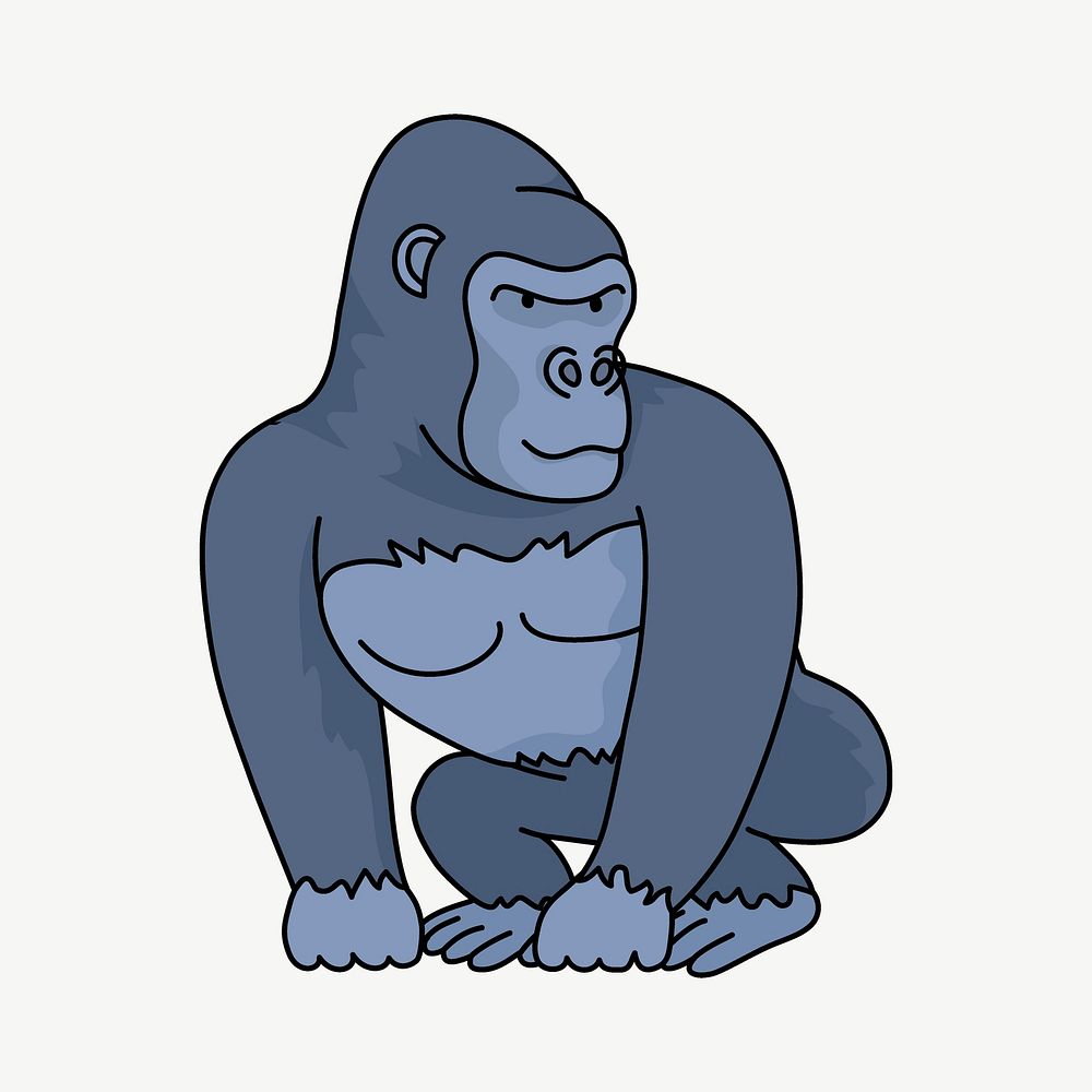 Gorilla clipart illustration psd. Free public domain CC0 image.