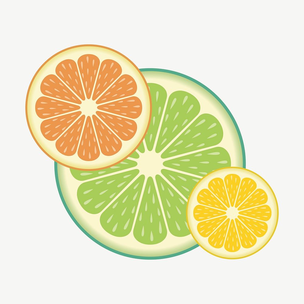 Lime lemon orange illustration psd. Free public domain CC0 image.