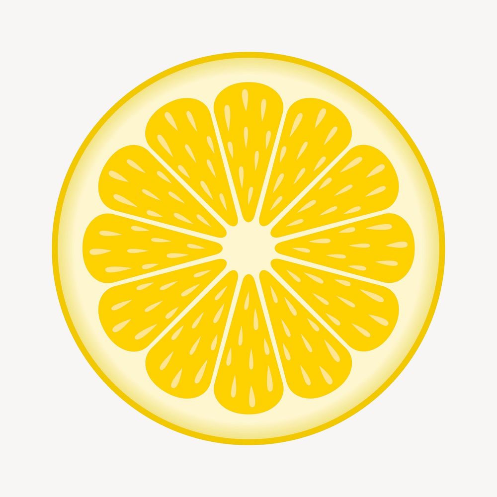 Lemon collage element vector. Free public domain CC0 image.