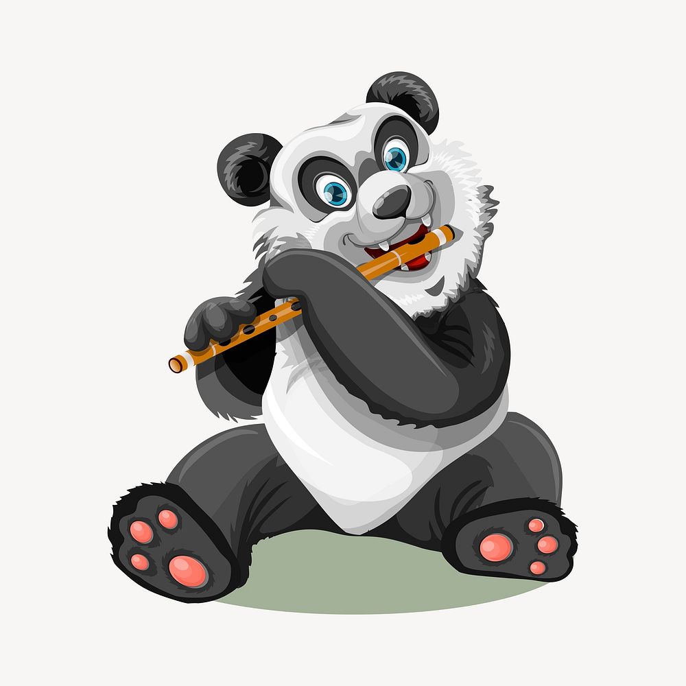 Panda clipart illustration vector. Free public domain CC0 image.