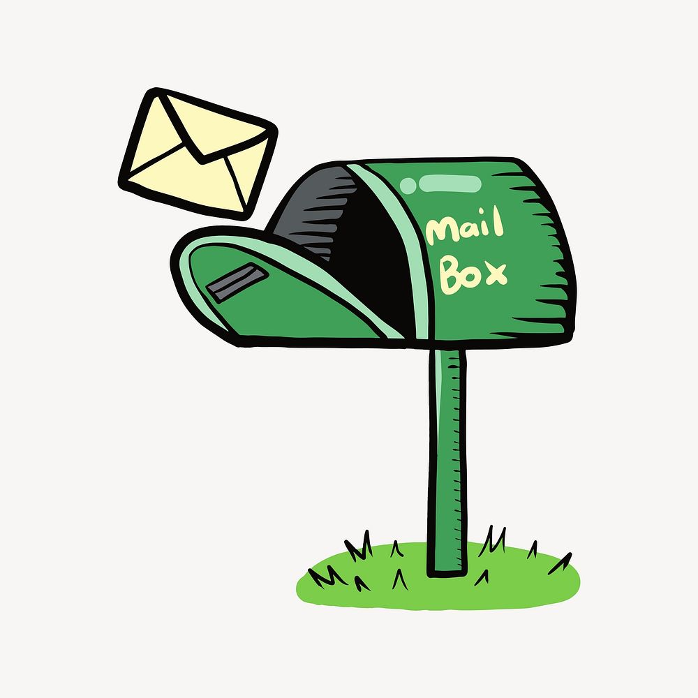 Mail box illustration. Free public domain CC0 image.