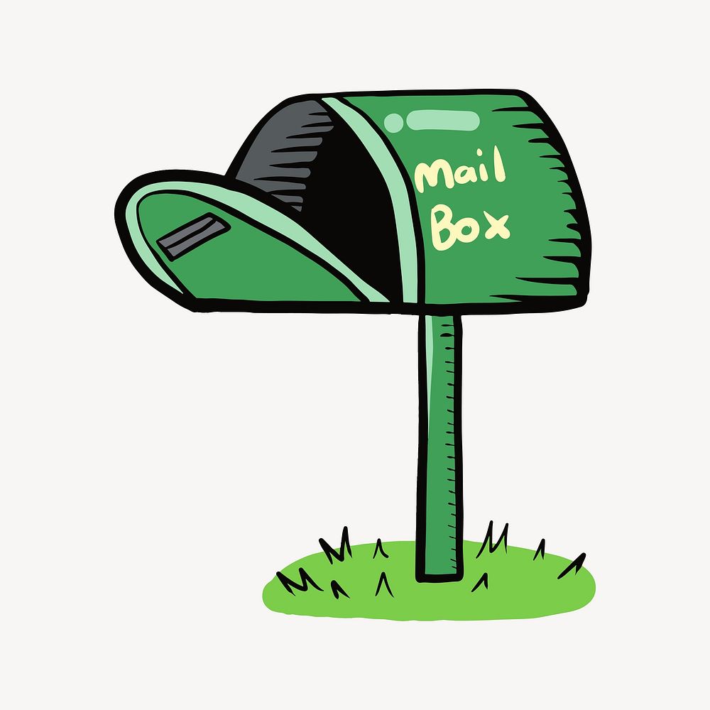 Mailbox clipart illustration vector. Free public domain CC0 image.