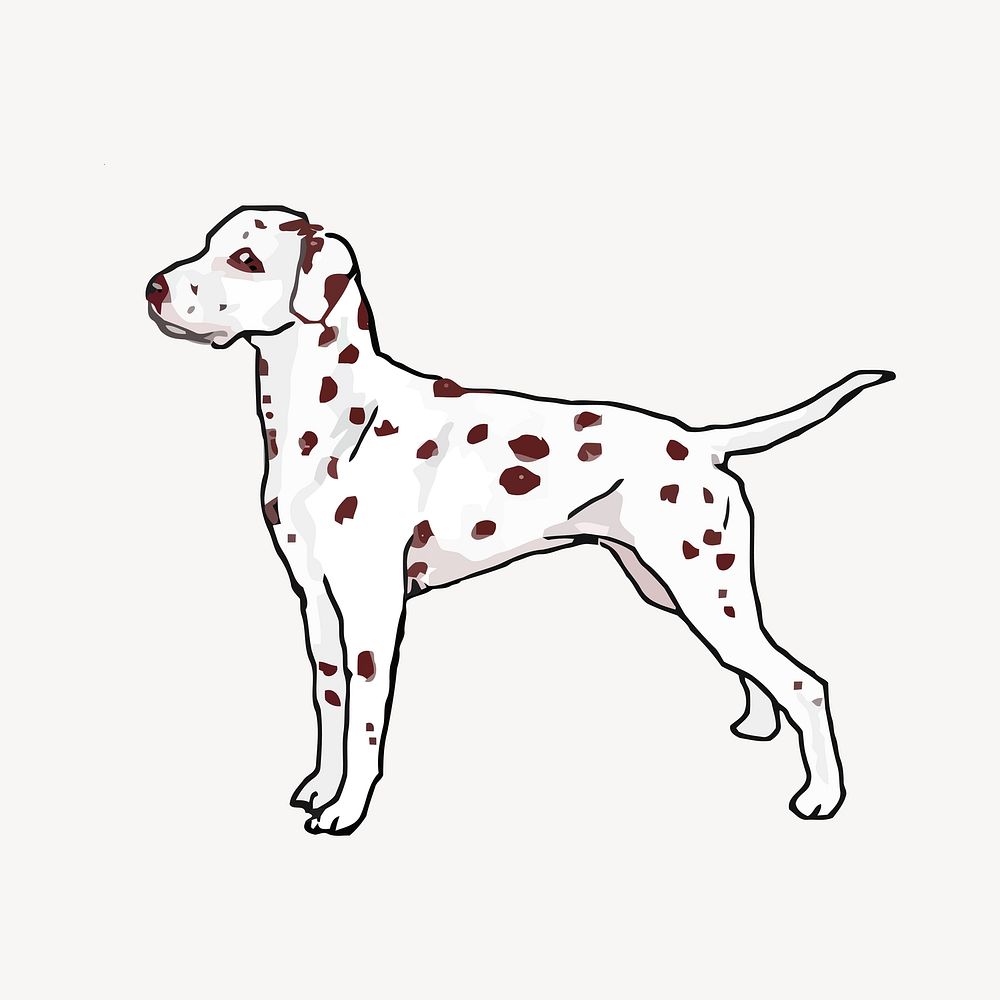 Dalmatian dog collage element vector. Free public domain CC0 image.