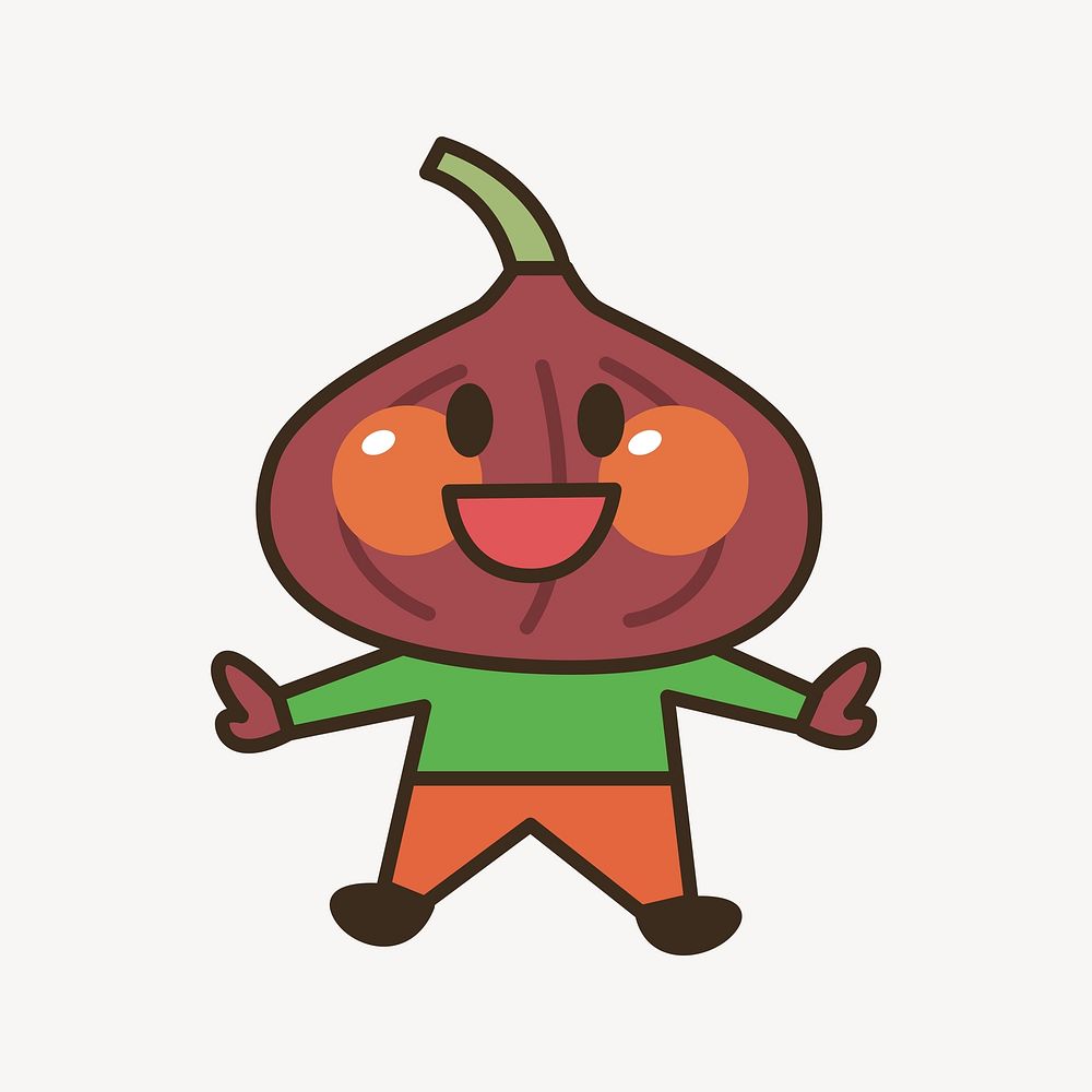 Onion character illustration. Free public domain CC0 image.