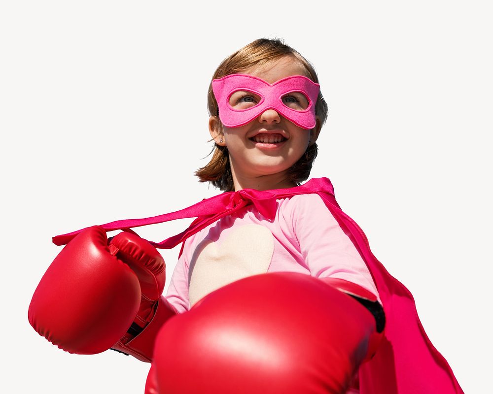 Pink superhero girl isolated image