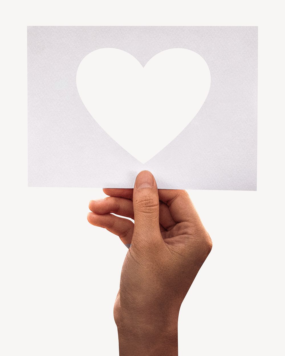 White paper heart isolated image