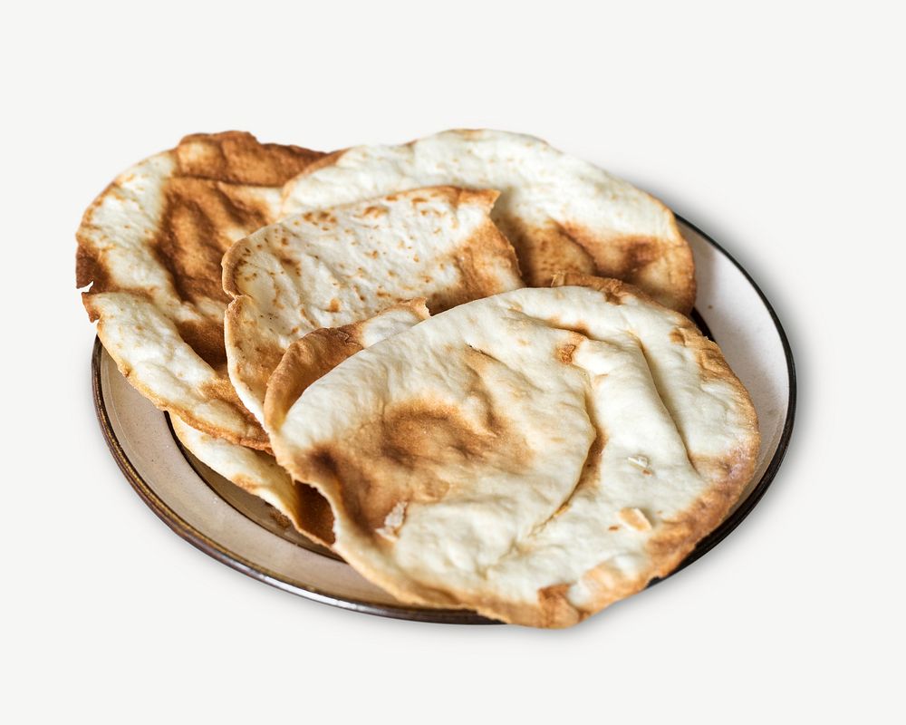 Indian naan collage element psd