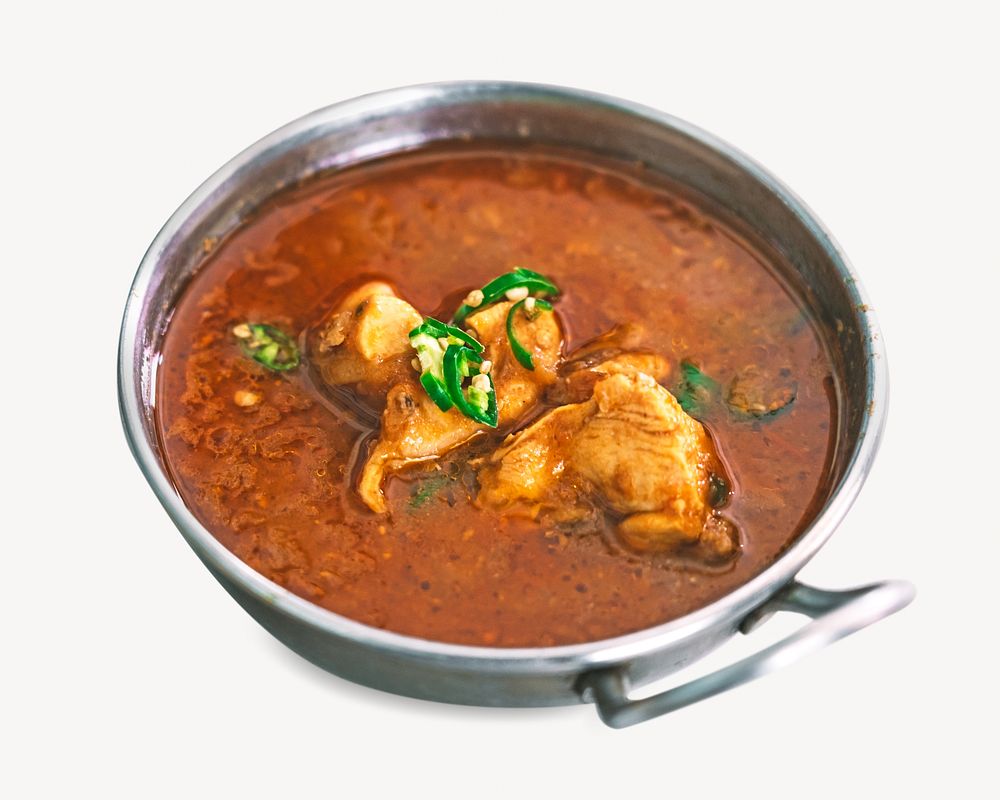 Chicken masala spicy curry isolated image