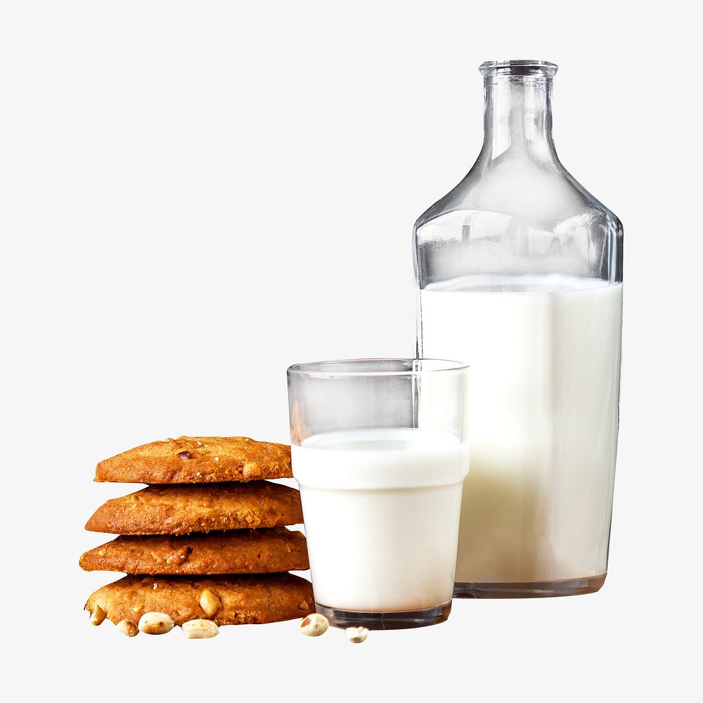 Milk and cookies  isolated design