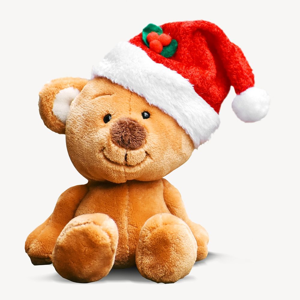 Christmas teddy bear isolated design