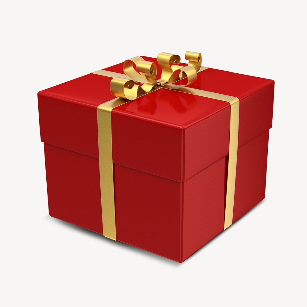 Red gift box isolated design