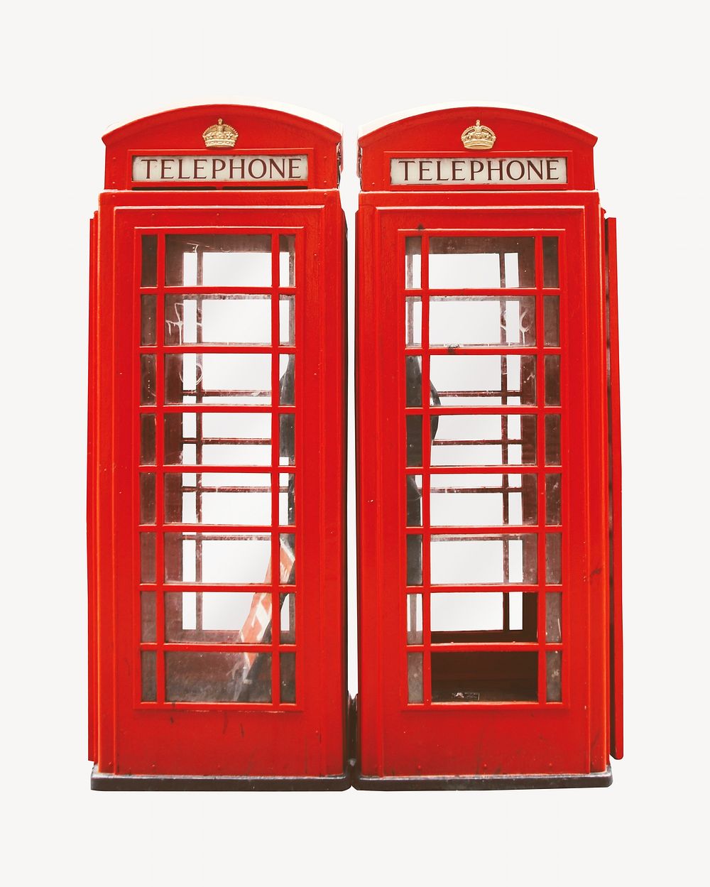 Telephone booths, London travel isolated design