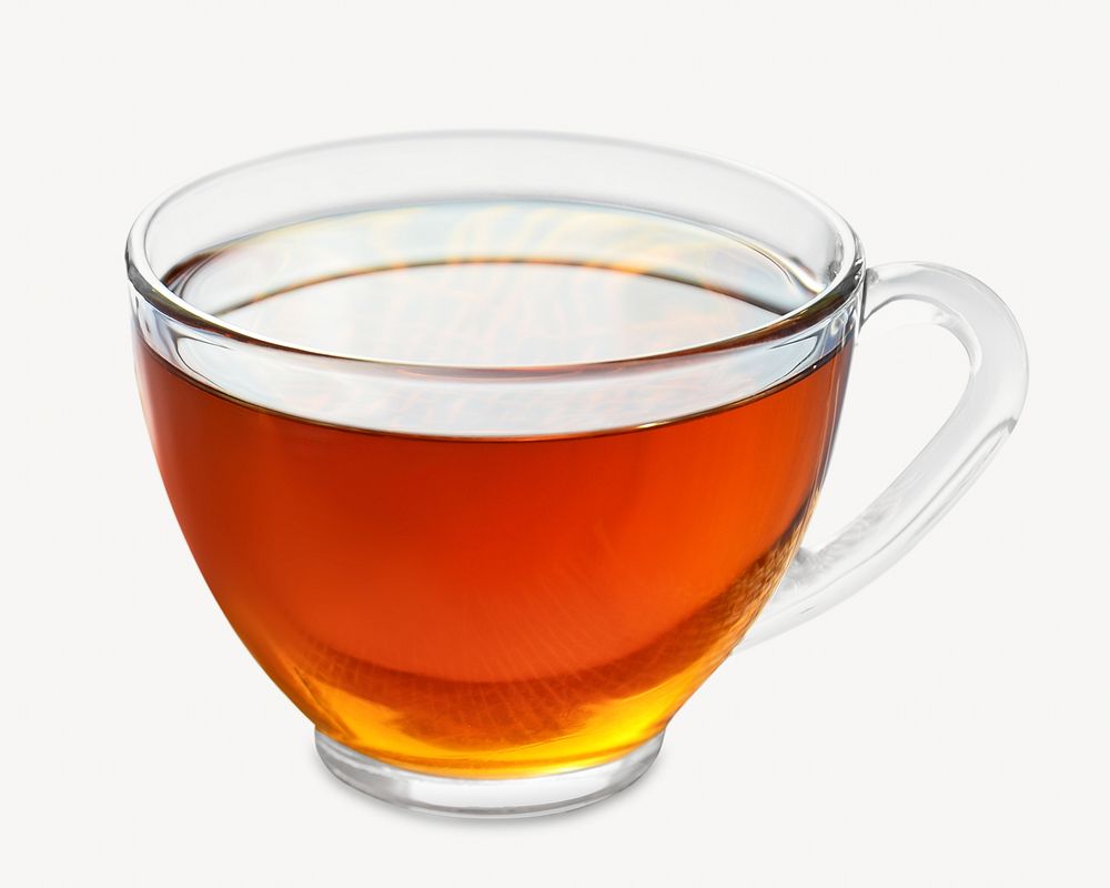 Hot tea cup, isolated image