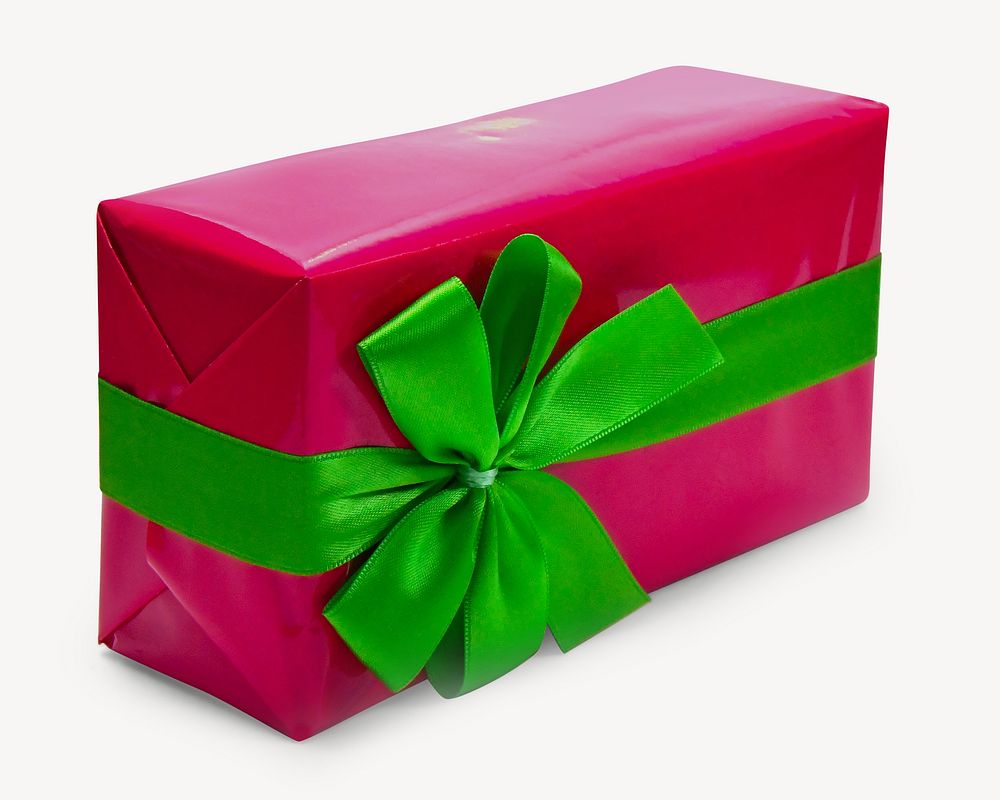 Christmas present box, isolated image