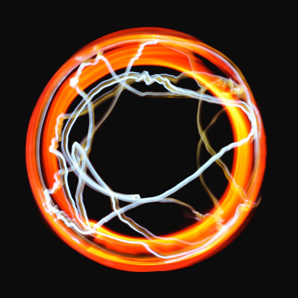 Circle light trail, isolated image