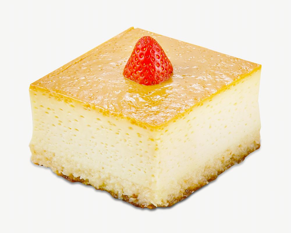 Strawberry sponge cake, dessert isolated design
