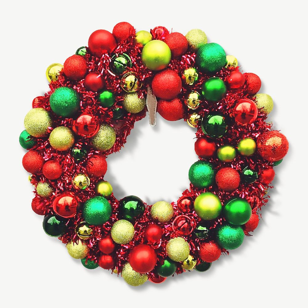 Christmas wreath  collage element psd