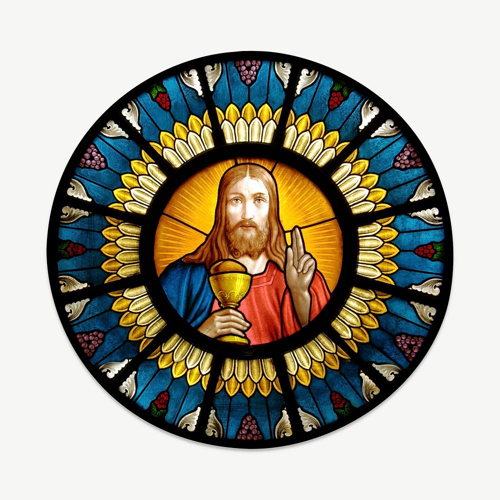 Jesus Christ badge collage element, isolated image psd