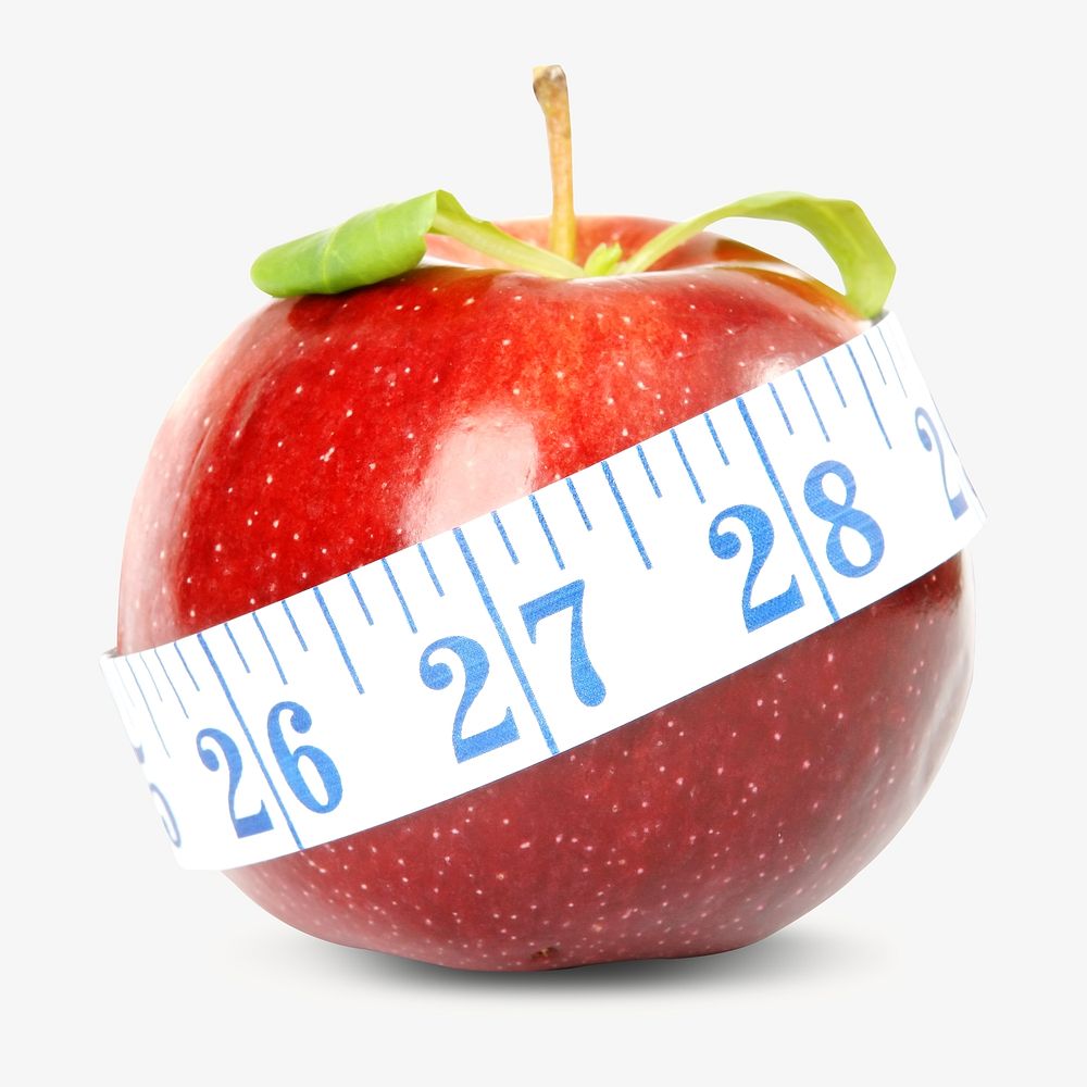 Healthy apple, fruit diet isolated design