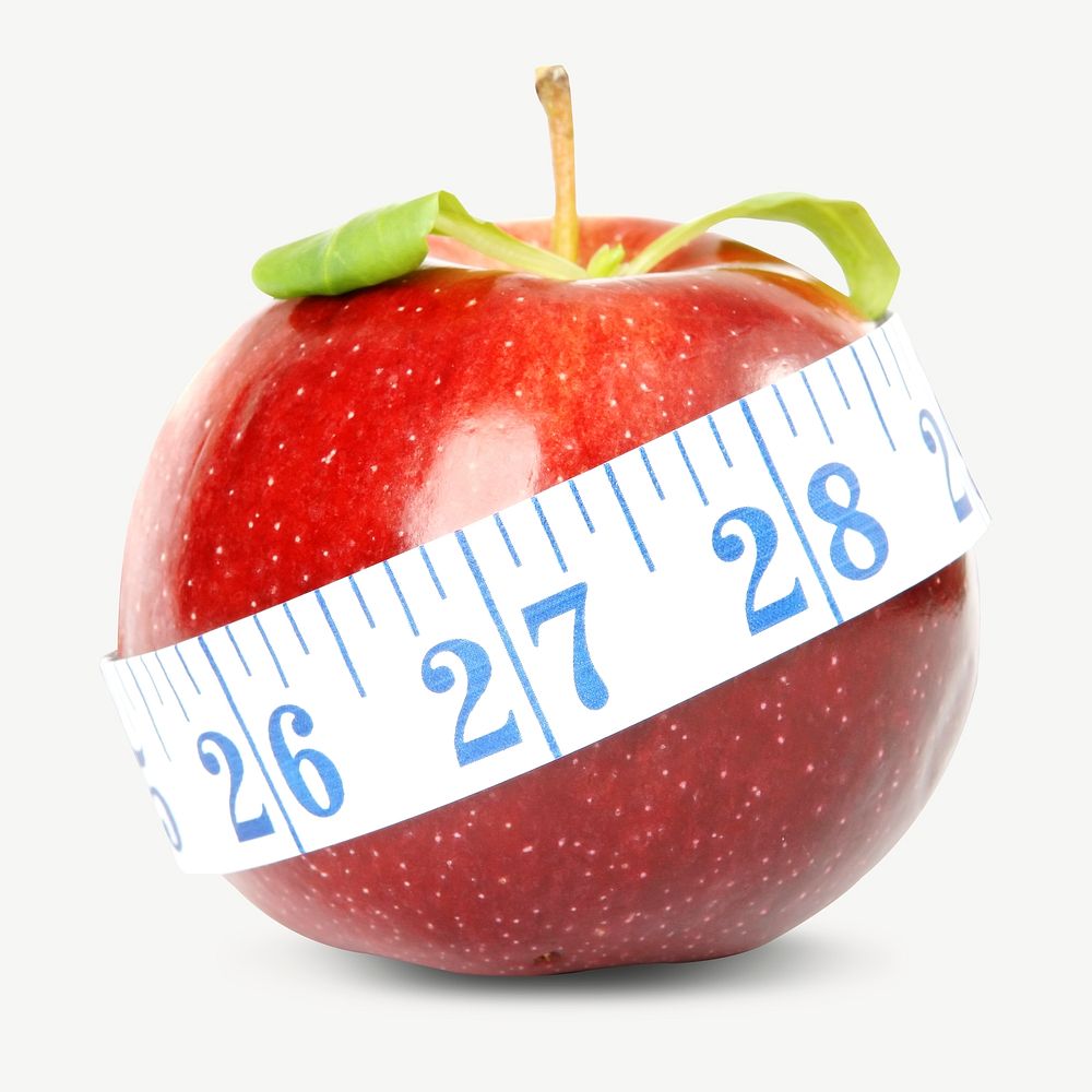 Healthy apple, fruit diet collage element psd