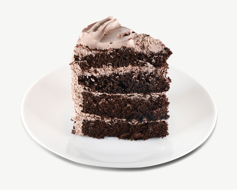 Chocolate cake, dessert collage element psd