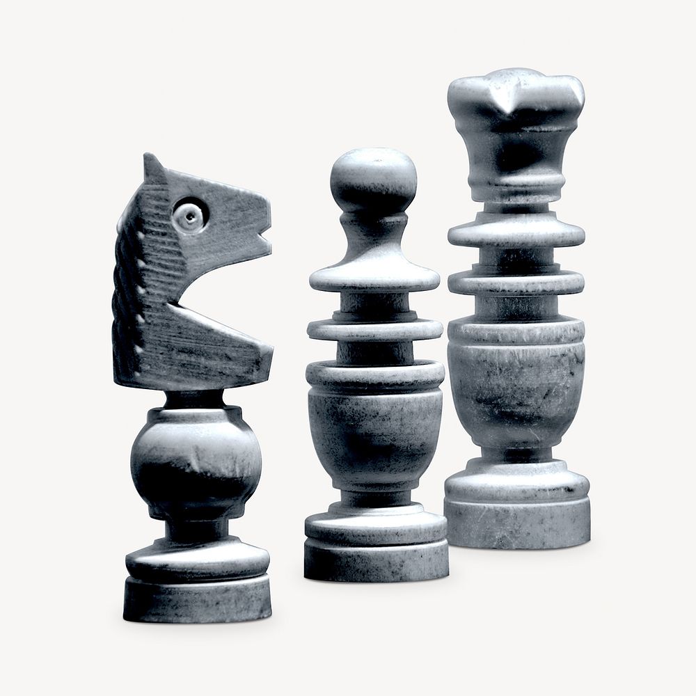 Wooden chess pieces, isolated image