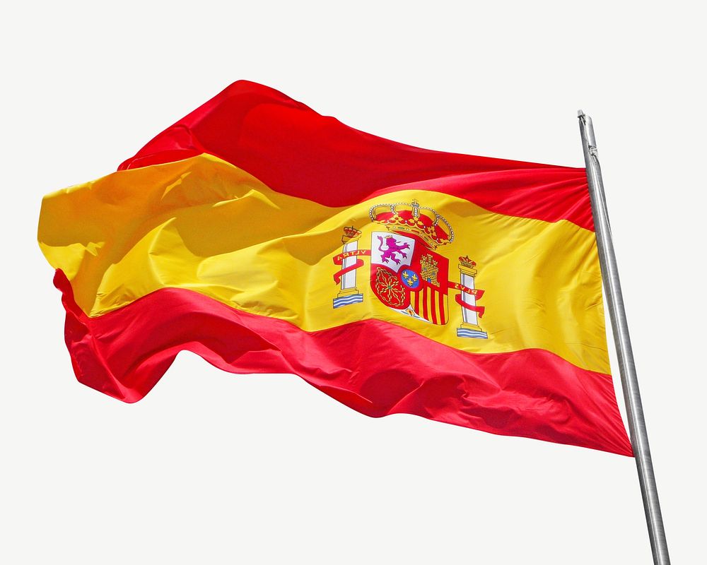 Spanish flag collage element psd
