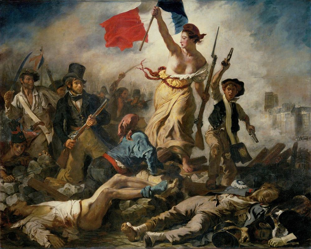 Eug&egrave;ne Delacroix's Liberty Leading the People, painting commemorating the French Revolution of 1830 (July Revolution)…