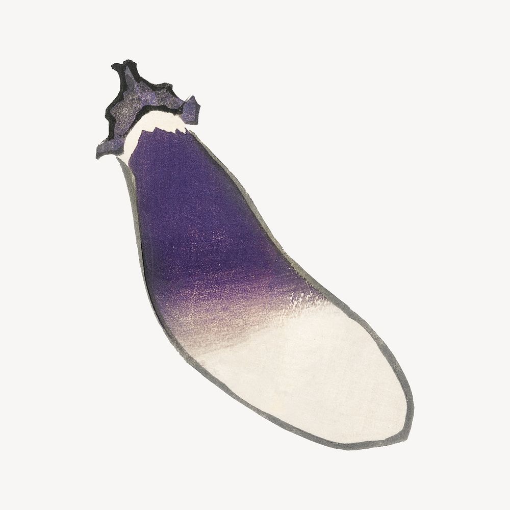 Vintage eggplant, vegetable  illustration isolated design. Remixed by rawpixel.