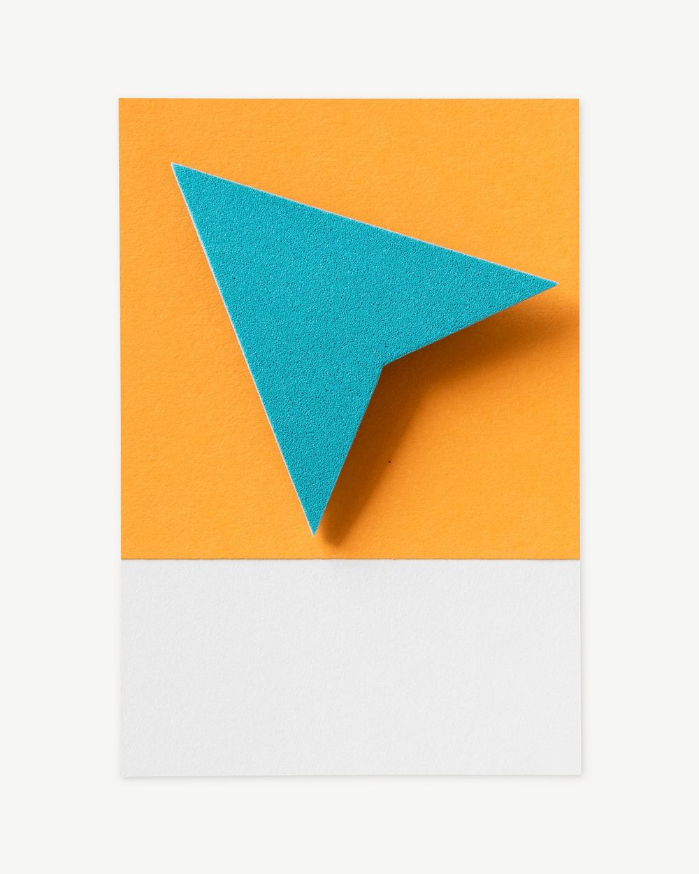 Paper plane triangle arrow icon collage element psd