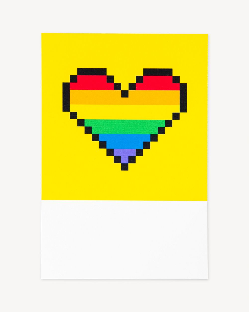 Pixelated LGBT pride rainbow heart isolated image
