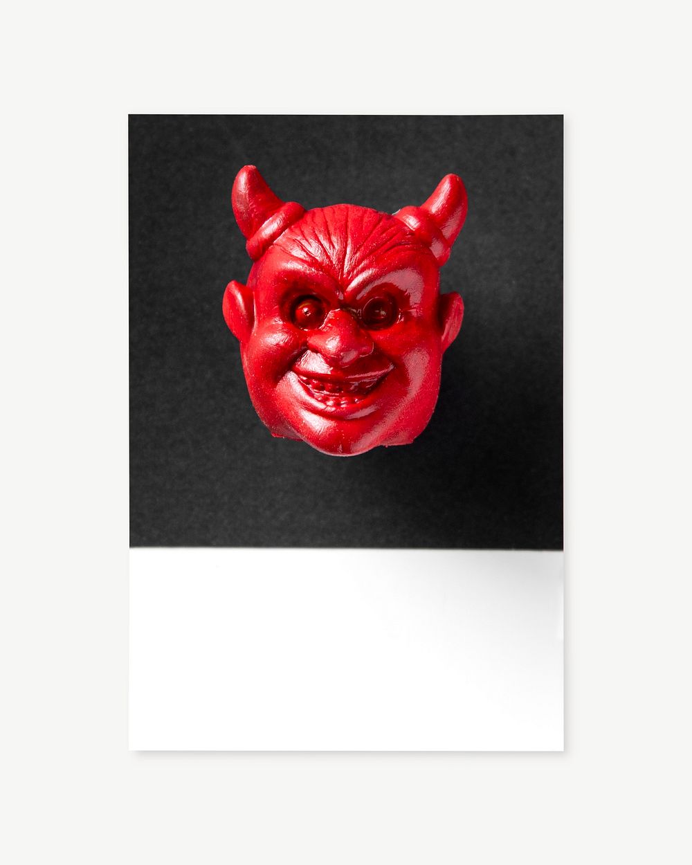 Red horned devil collage element psd