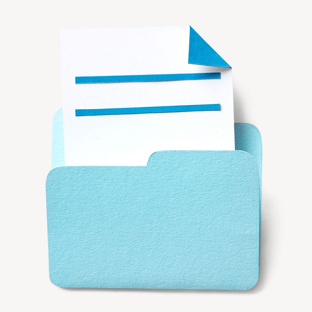 Blue document folder, isolated image