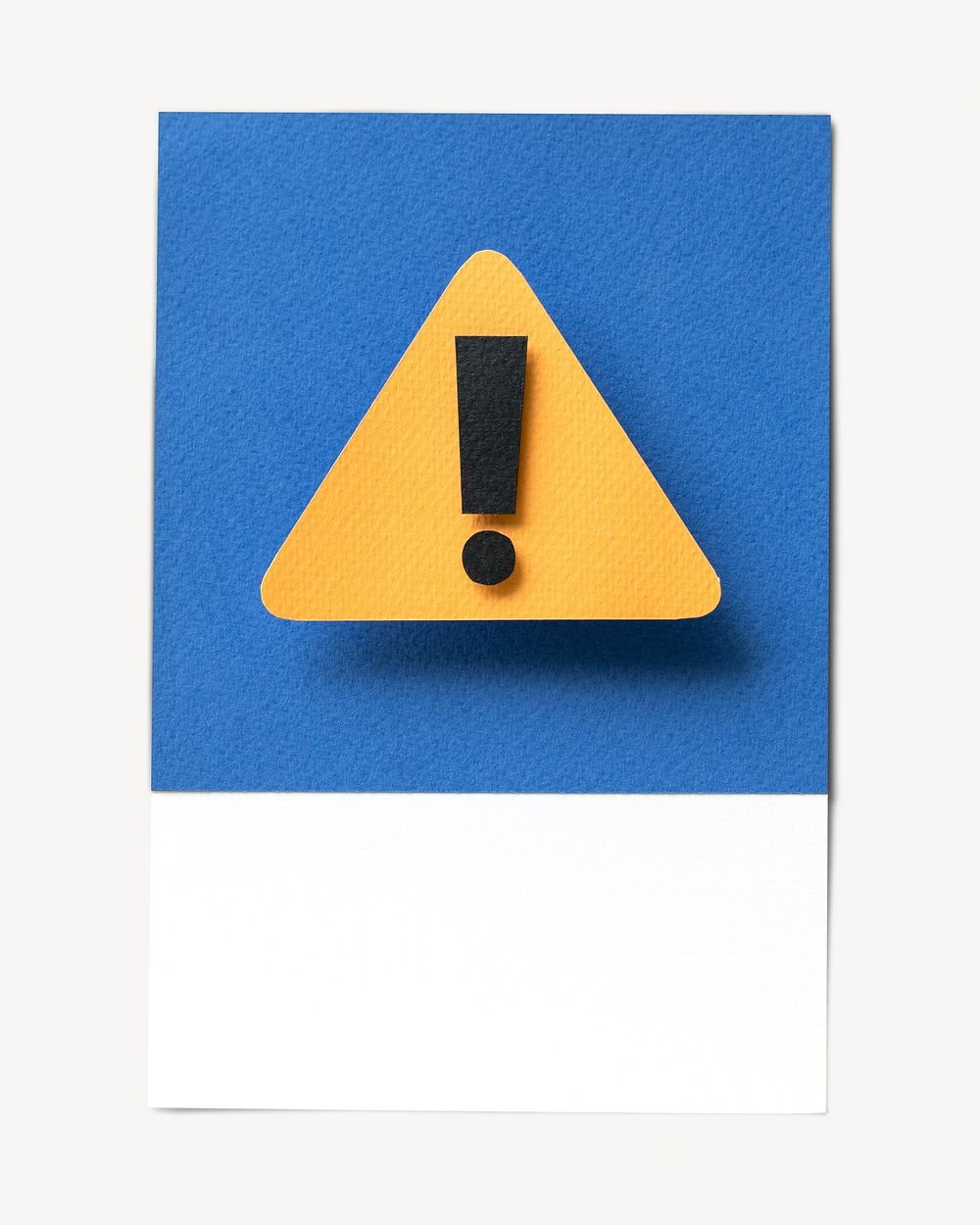 Paper craft art of a warning sign isolated image