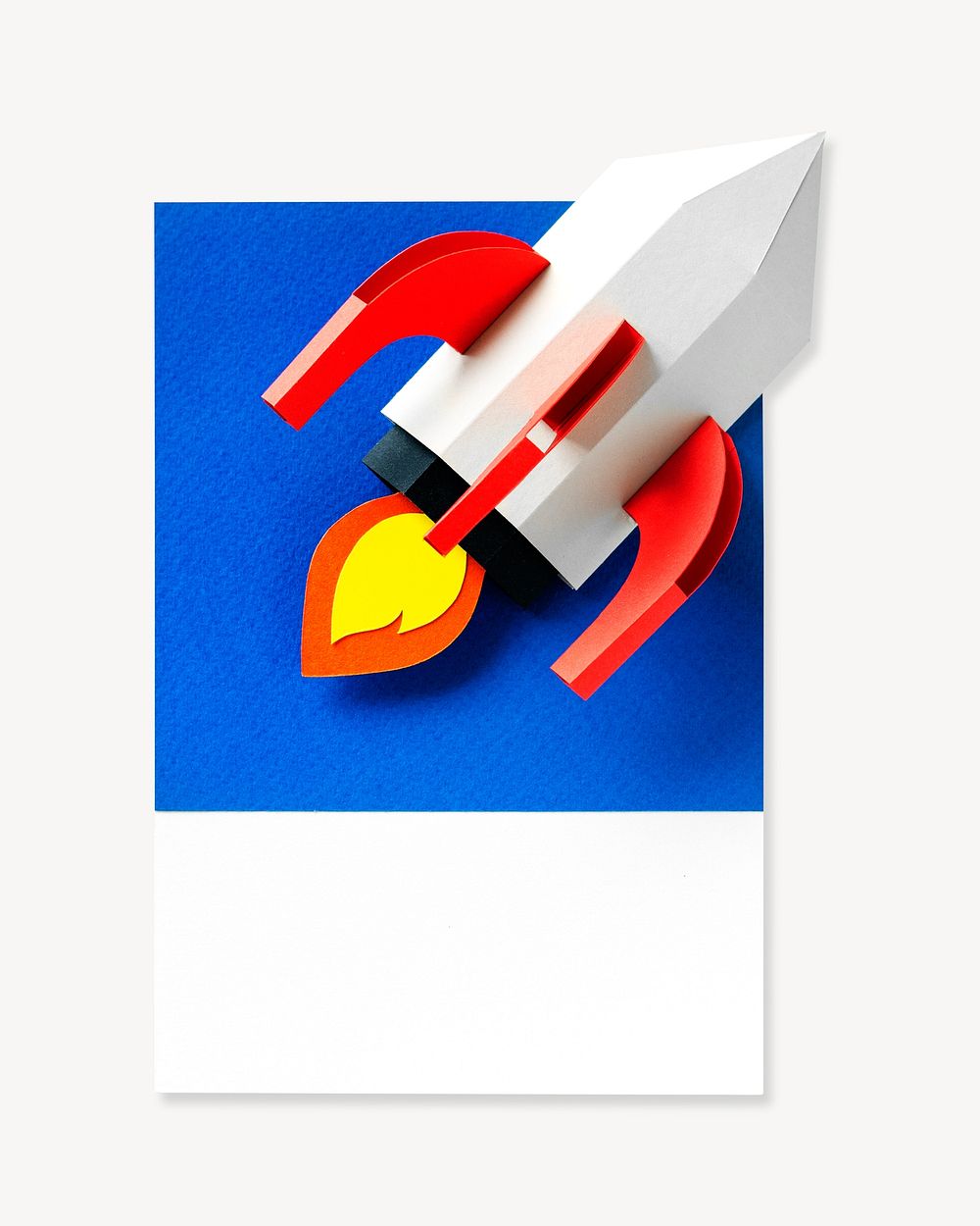 Paper rocket ship isolated image