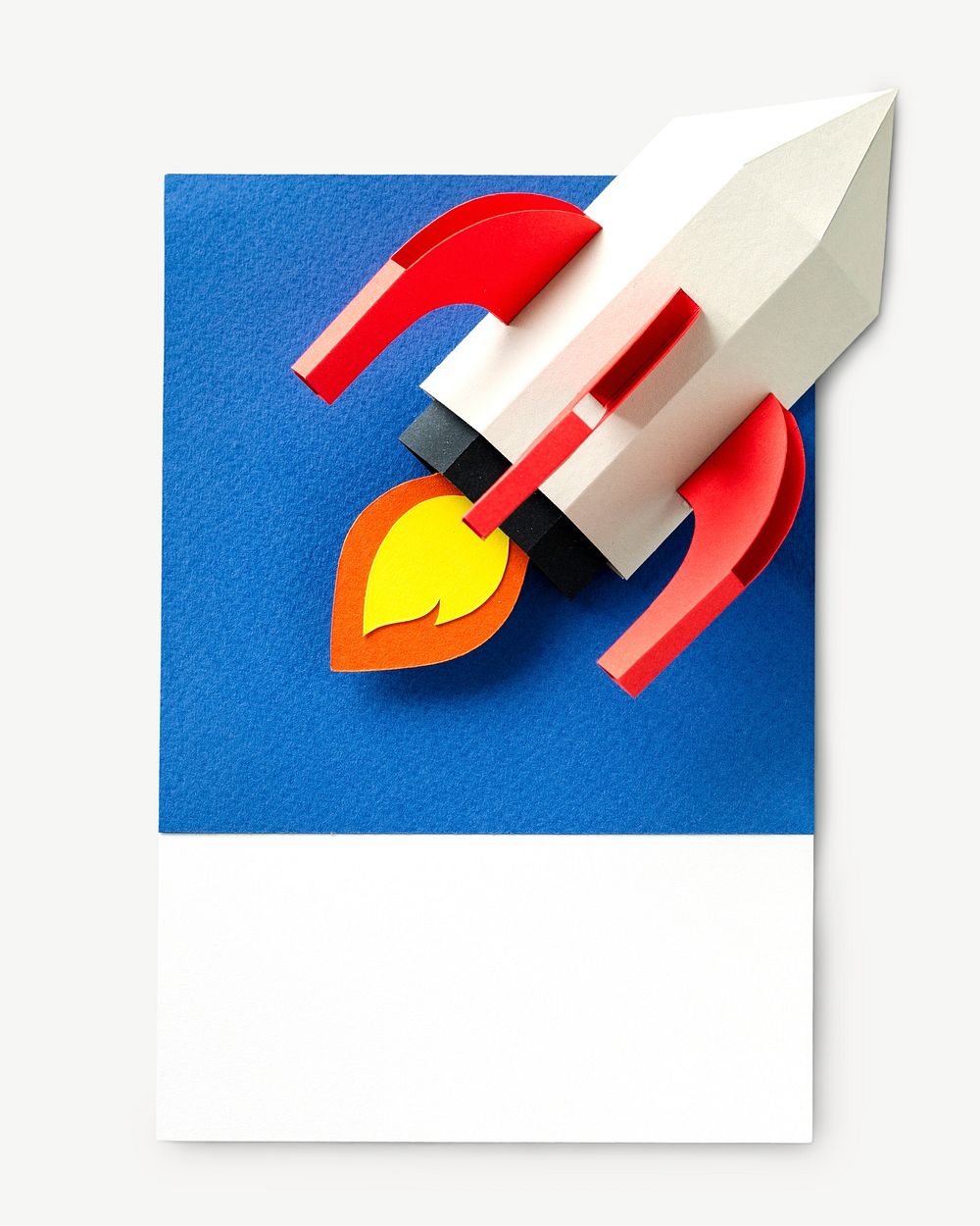 Rocket ship paper collage element psd