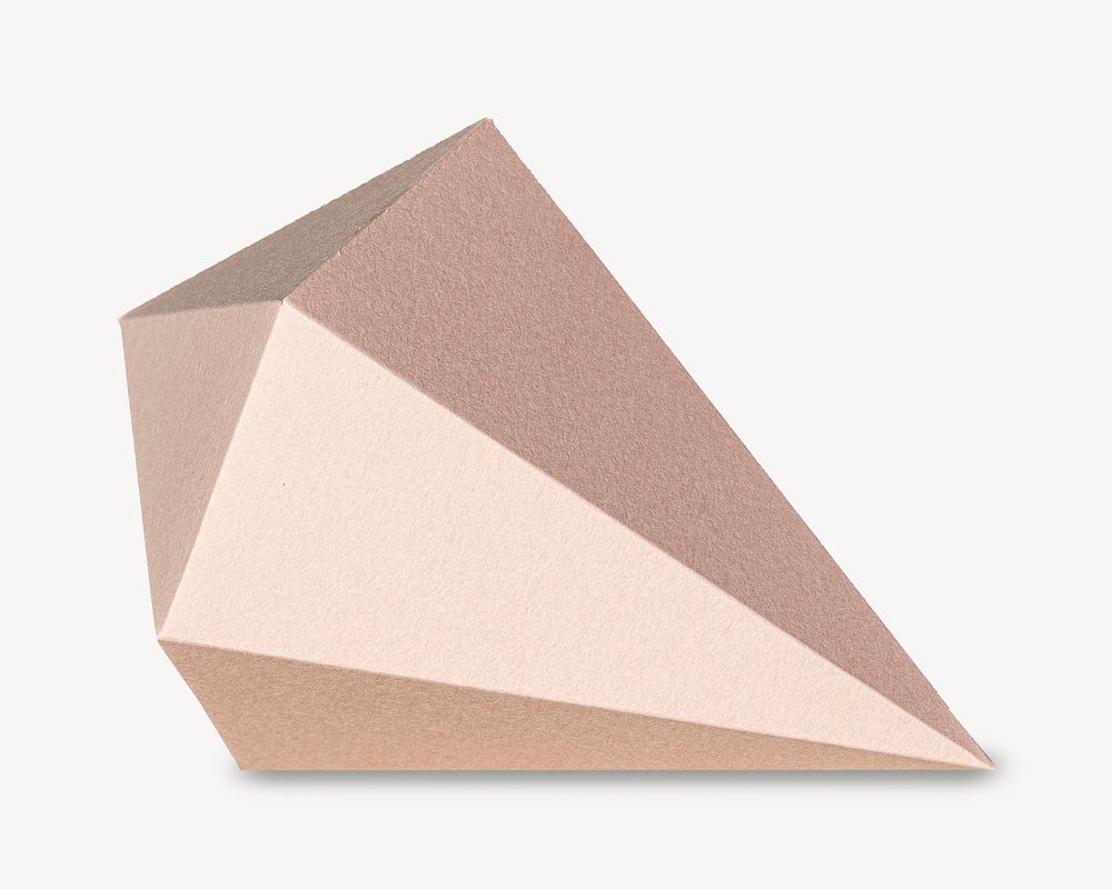 3D pink asymmetric hexagonal bipyramid  collage element psd
