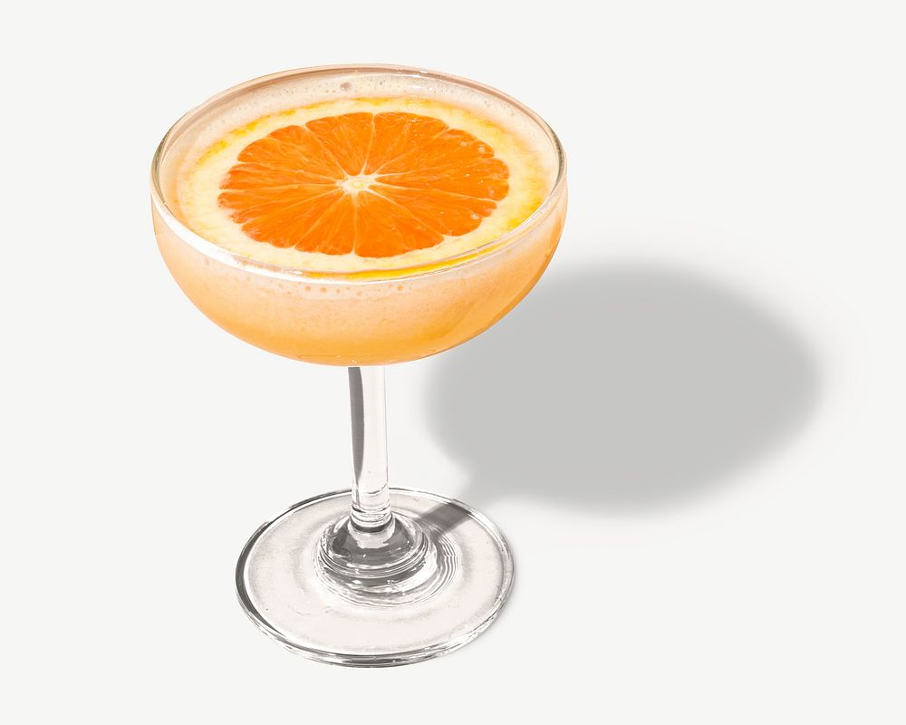 Orange margarita cocktail collage element psd