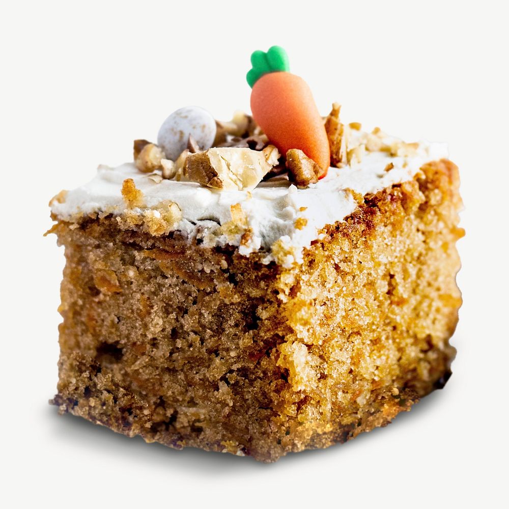 Carrot cake slice collage element psd