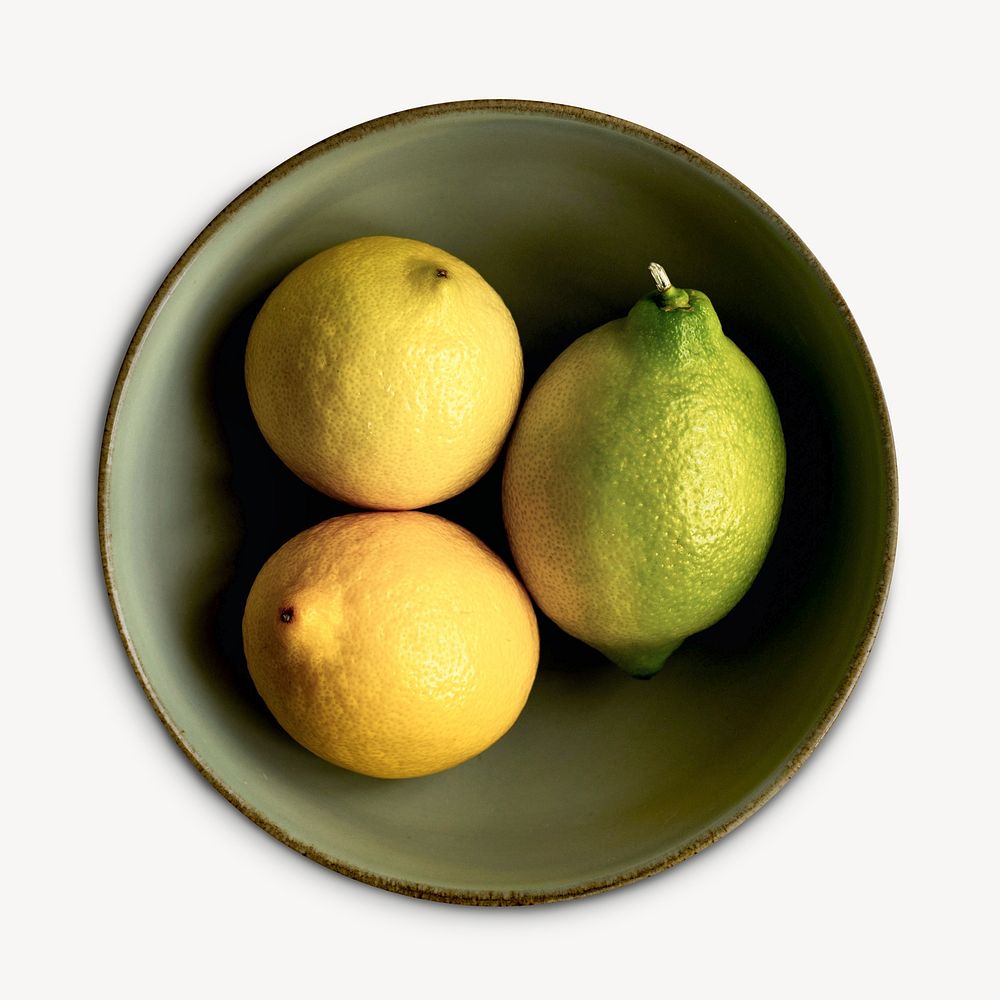Organic lemon bowl isolated image