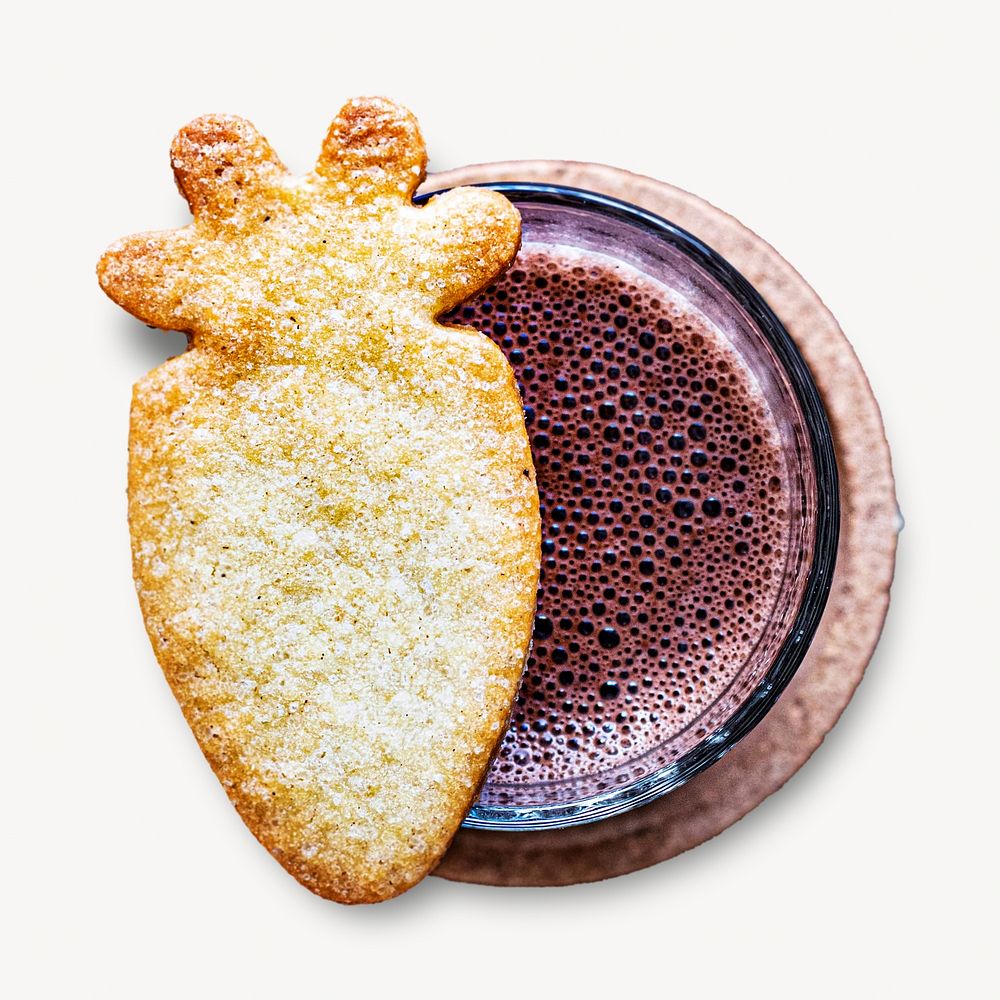 Cookie and drink isolated design