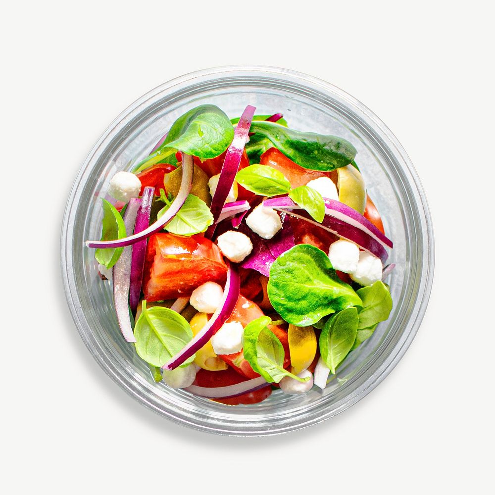 Organic homemade salad  collage element psd