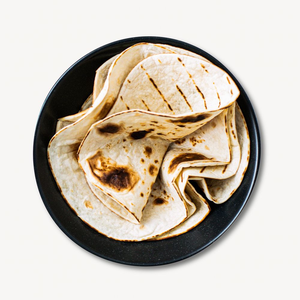 Fresh homemade tortilla isolated image