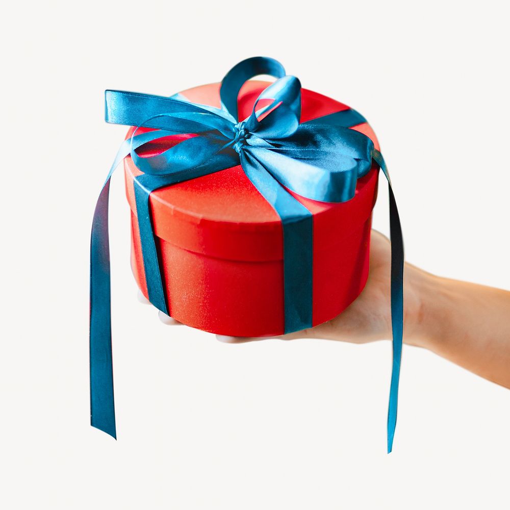 Man holding  present isolated design