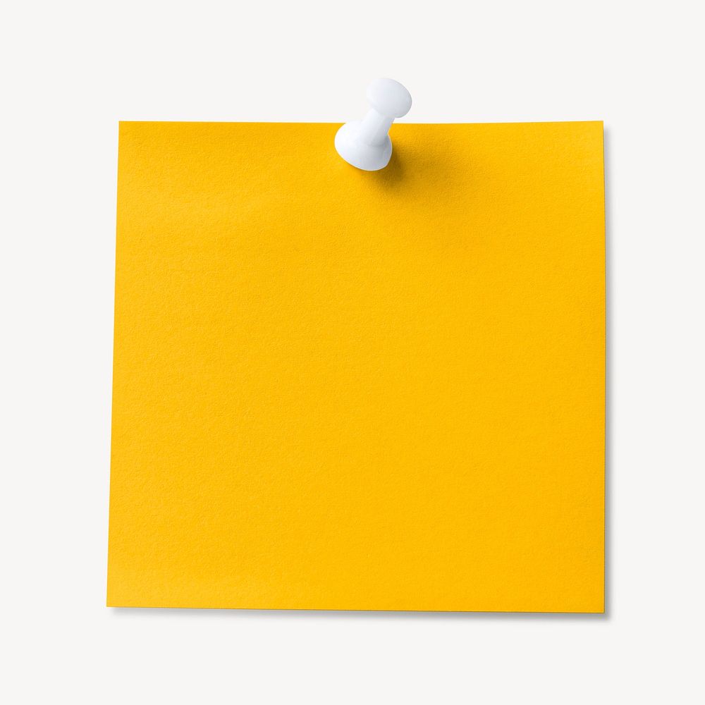 Blank pinned yellow reminder note