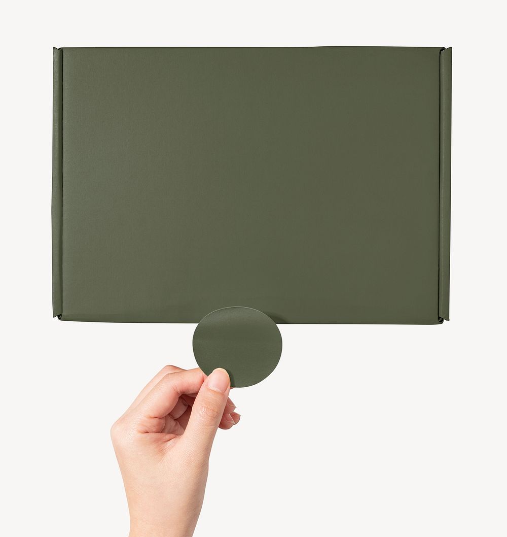 Green mailing box mockup, product packaging psd